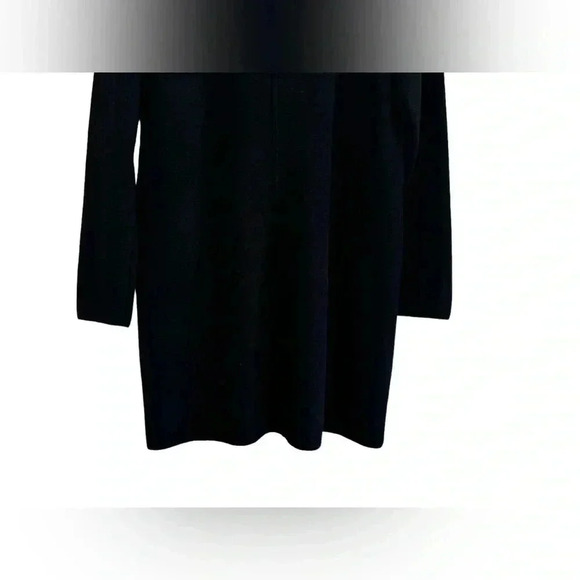 Talbots Black Pure Merino Wool Zip Front Longline Cardigan Sweater - Picture 3 of 13